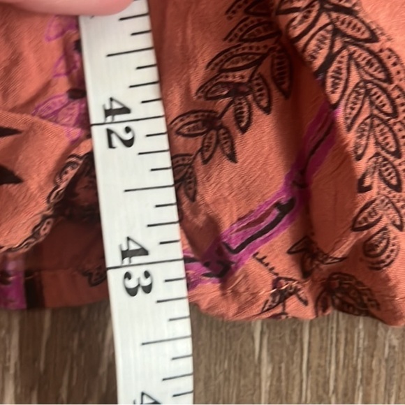 Anthropologie Maeve Birdsong Smocked Puff Sleeve Midi Dress Pink Birds Size M - Picture 14 of 16